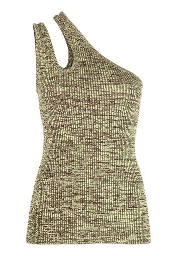 REMAIN one-shoulder marl-knit vest - Verde