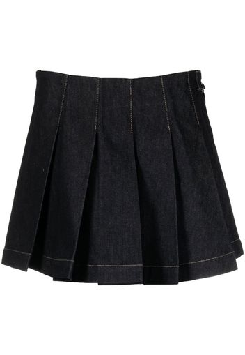 REMAIN pleated denim mini skirt - Nero