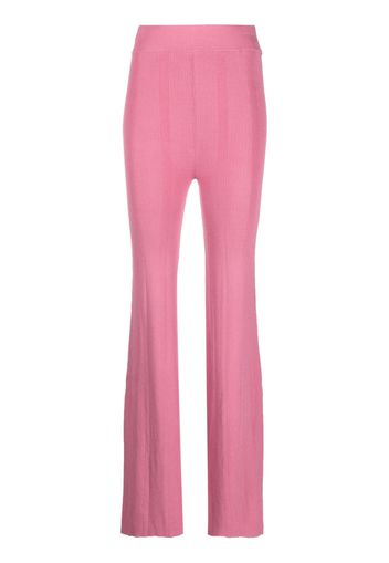 REMAIN ribbed knit flared trousers - Rosa