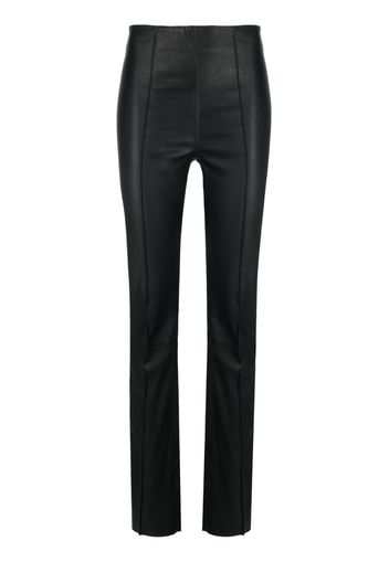 REMAIN mid-rise leather straight-leg trousers - Nero