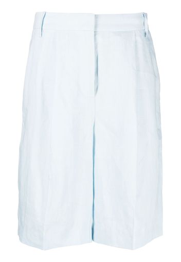 REMAIN pleated linen bermuda shorts - Blu