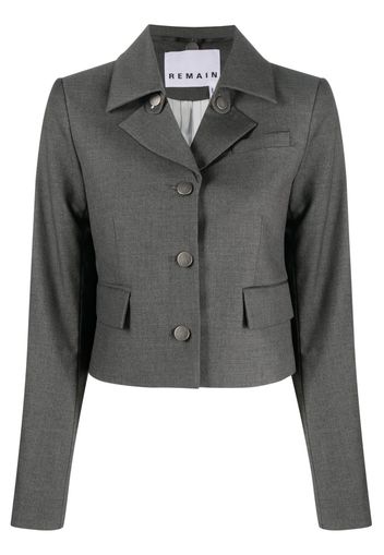 REMAIN single-breasted cropped blazer - Grigio