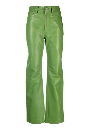 REMAIN high-waist leather trousers - Verde