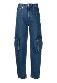 REMAIN tapered-leg cargo jeans - Blu