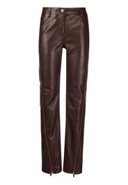 REMAIN high-waisted leather trousers - Marrone