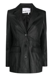 REMAIN single-breasted leather blazer - Nero