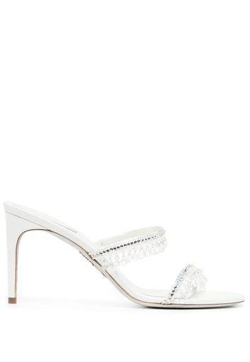 René Caovilla 85mm crystal-strap sandals - Bianco