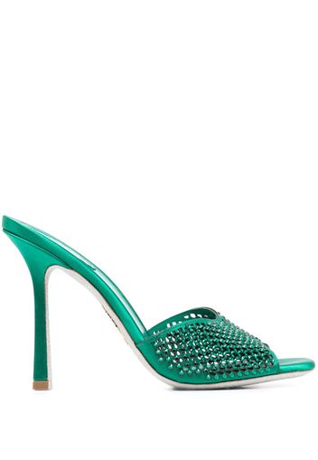 Rene Caovilla 120mm crystal-embellished mules - Verde