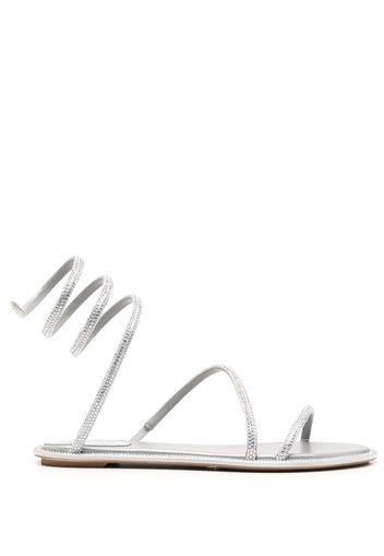 René Caovilla crystal-embellished flat sandals - Grigio