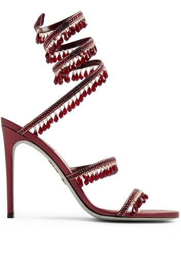 René Caovilla Chandelier 105mm open-toe sandals - Rosso