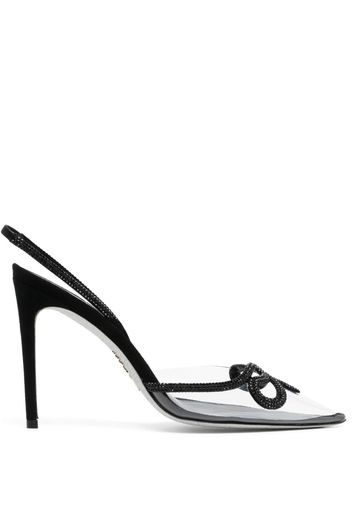 René Caovilla 90mm rhinestone-embellished leather sandals - Nero