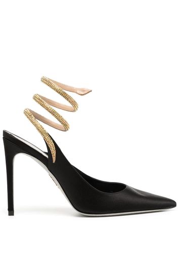 René Caovilla Cleo 90mm crystal-embellished pumps - Nero