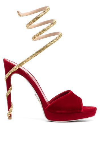 René Caovilla 90mm snake-strap sandals - Rosso