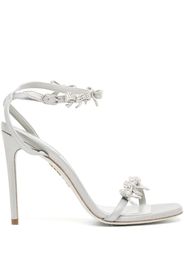 René Caovilla 100mm bow-detail crystal-embellished sandals - Argento