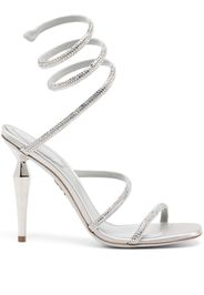 René Caovilla rhinestone-embellished leather sandals - Argento