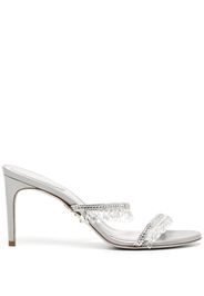 René Caovilla crystal-embellished 80mm mules - Argento