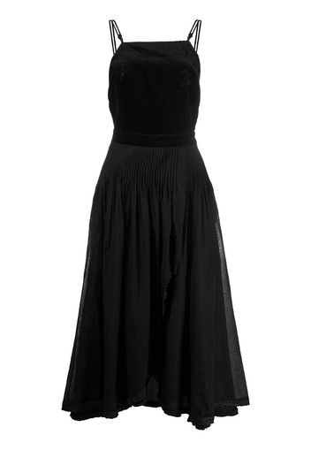 velvet panel midi dress