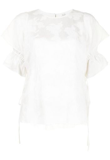 Renli Su Top con effetto jacquard - Bianco