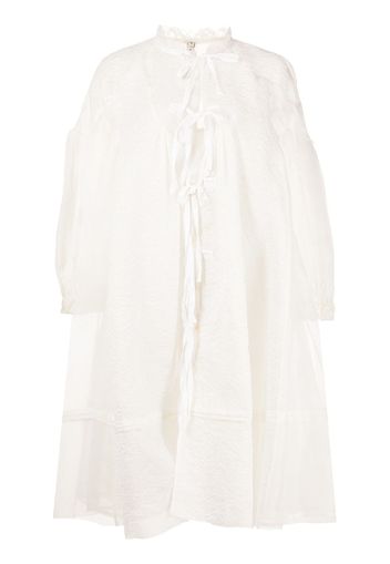 Renli Su Giacca oversize crop a fiori - Bianco