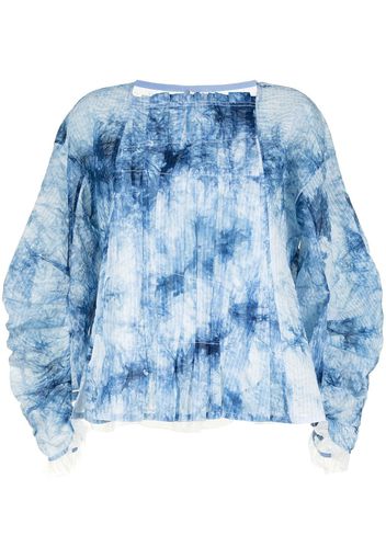 Renli Su Top con fantasia tie dye - Blu