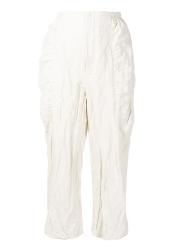 Renli Su crinkled straight-leg trousers - Bianco