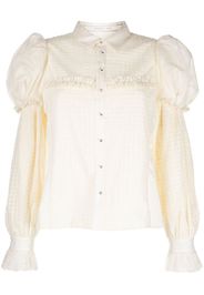 Renli Su textured puff-sleeve blouse - Bianco