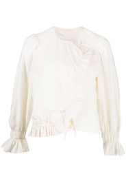 Renli Su Blusa con ruches Novella - Bianco