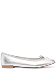 Repetto metallic bow-detail ballerina shoes - Argento