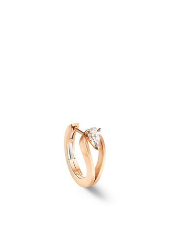 Repossi 18kt rose gold Serti Inversé small diamond hoop earring - Rosa