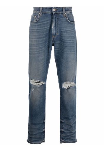 Represent distressed straight-leg jeans - Blu