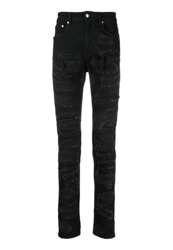 Represent Shredded Denim skinny-cut jeans - Nero