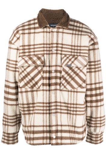 Represent check-pattern collared overshirt - Marrone