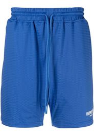 Represent logo-print track shorts - Blu