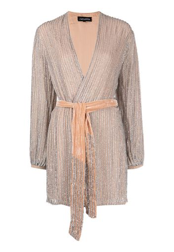 Retrofete Gabrielle sequin tie-waist dress - SILVER NUDE GAP