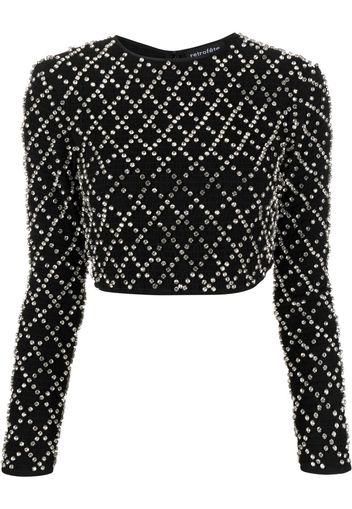 Retrofete embellished cropped top - Nero