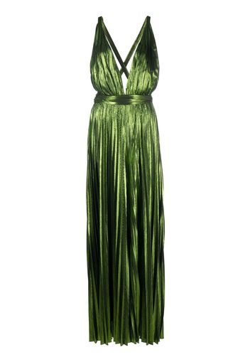 Retrofete Tova metallic pleated gown - Verde