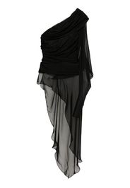 REV Seven asymmetric one-shoulder blouse - Nero