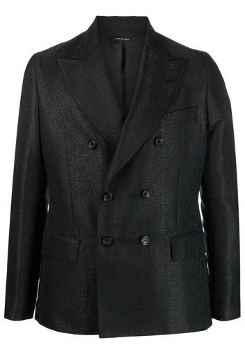 Reveres 1949 double-breasted jacquard suit jacket - Nero