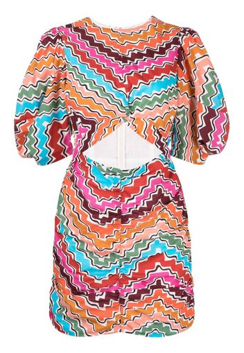 RHODE Isla patterned puff-sleeve blouse - Multicolore