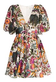 Rhode Madeline Lamu Grande-print flared dress - Multicolore