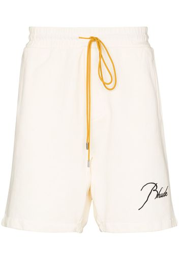 Rhude logo-print track shorts - Bianco
