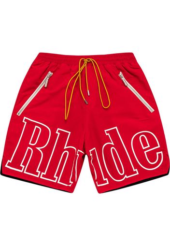 Rhude logo-print shorts - Rosso