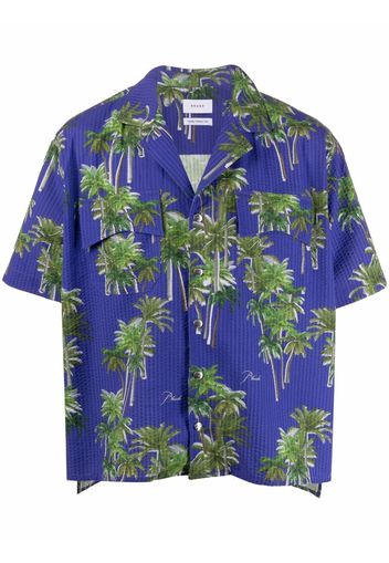 Rhude palm tree-print shirt - Blu