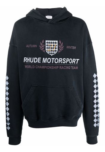 Rhude Motor Crest cotton hoodie - Nero