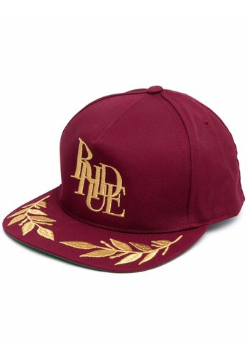 Rhude embroidered logo snapback cap - Rosso