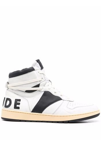 Rhude high-top logo-print trainers - Bianco