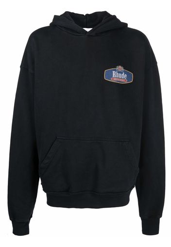 Rhude racing logo cotton hoodie - Nero