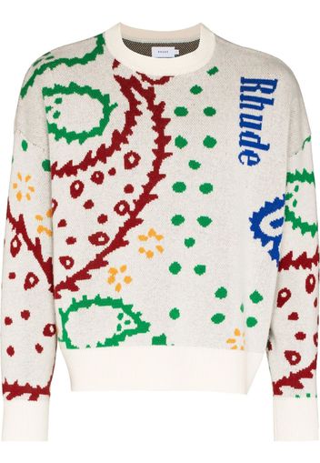 Rhude bandana-print crew neck jumper - Toni neutri