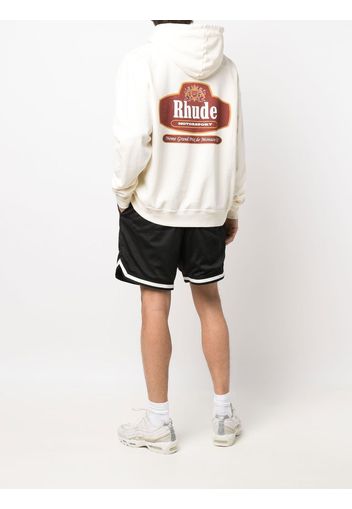 Rhude logo-print relaxed hoodie - Toni neutri