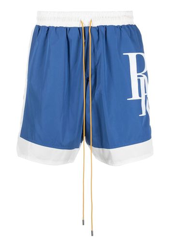 Rhude Bermuda con stampa - Blu